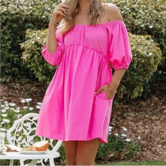 Vici Connah Pink off the shoulder Dress Size M - Picture 3 of 5